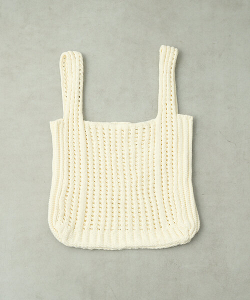 Actually（アクチュアリー）の「透かし編みミニニットバッグ（ハンドバッグ・レディース・グリーン系その他2/アイボリー/ブラック/ブルー・0）」の11枚目の写真