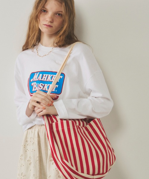 Unitage（ユニテージ）の「ストライプトートBAG（トートバッグ・レディース・レッド/イエロー/その他・FREE）」の6枚目の写真