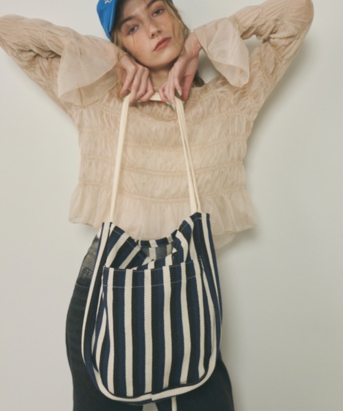 Unitage（ユニテージ）の「ストライプトートBAG（トートバッグ・レディース・レッド/イエロー/その他・FREE）」の9枚目の写真