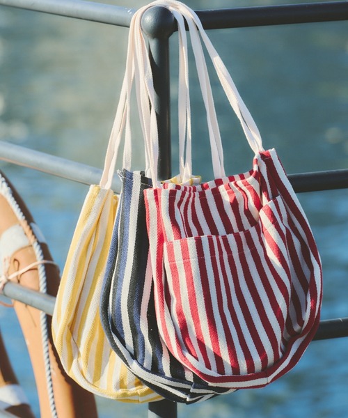 Unitage（ユニテージ）の「ストライプトートBAG（トートバッグ・レディース・レッド/イエロー/その他・FREE）」の13枚目の写真