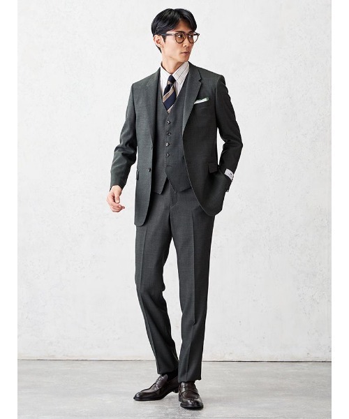 Perfect Suit FActory(パーフェクトスーツファクトリー)の「【EDWINコラボ】デニムライクウールセットアップジャケット ブラウン/カーキ/ブルー(スーツジャケット・メンズ・カーキ/ブルー/ブラウン・3L/LL/S/M/L)」の22枚目の写真