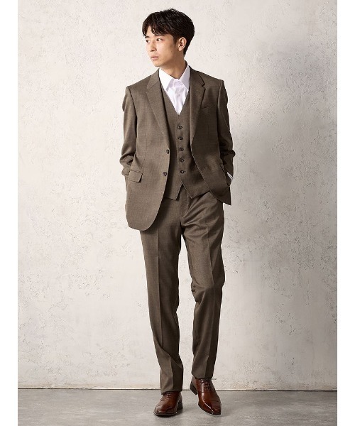 Perfect Suit FActory(パーフェクトスーツファクトリー)の「【EDWINコラボ】デニムライクウールセットアップジャケット ブラウン/カーキ/ブルー(スーツジャケット・メンズ・カーキ/ブルー/ブラウン・3L/LL/S/M/L)」の12枚目の写真