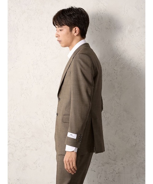 Perfect Suit FActory(パーフェクトスーツファクトリー)の「【EDWINコラボ】デニムライクウールセットアップジャケット ブラウン/カーキ/ブルー(スーツジャケット・メンズ・カーキ/ブルー/ブラウン・3L/LL/S/M/L)」の14枚目の写真
