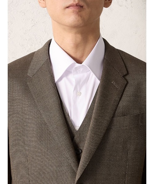 Perfect Suit FActory(パーフェクトスーツファクトリー)の「【EDWINコラボ】デニムライクウールセットアップジャケット ブラウン/カーキ/ブルー(スーツジャケット・メンズ・カーキ/ブルー/ブラウン・3L/LL/S/M/L)」の15枚目の写真