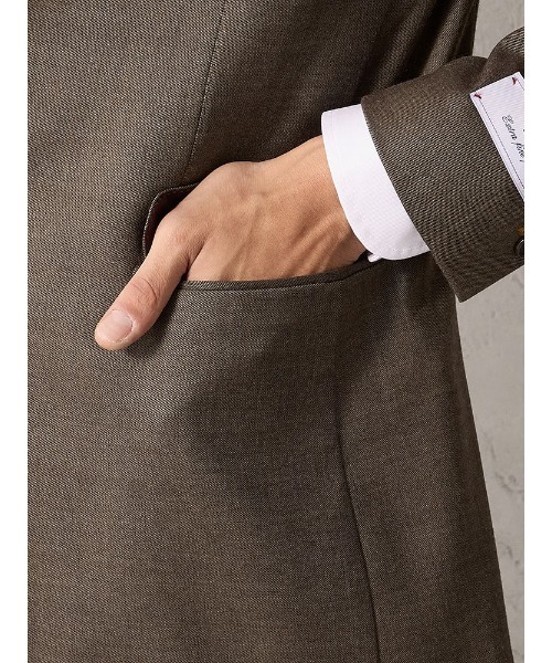 Perfect Suit FActory(パーフェクトスーツファクトリー)の「【EDWINコラボ】デニムライクウールセットアップジャケット ブラウン/カーキ/ブルー(スーツジャケット・メンズ・カーキ/ブルー/ブラウン・3L/LL/S/M/L)」の17枚目の写真