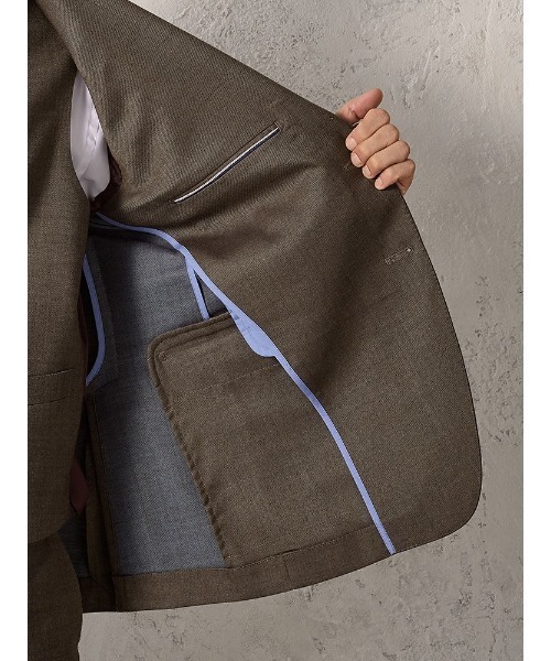 Perfect Suit FActory(パーフェクトスーツファクトリー)の「【EDWINコラボ】デニムライクウールセットアップジャケット ブラウン/カーキ/ブルー(スーツジャケット・メンズ・カーキ/ブルー/ブラウン・3L/LL/S/M/L)」の18枚目の写真