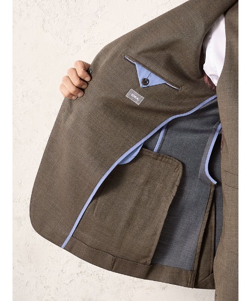 Perfect Suit FActory(パーフェクトスーツファクトリー)の「【EDWINコラボ】デニムライクウールセットアップジャケット ブラウン/カーキ/ブルー(スーツジャケット・メンズ・カーキ/ブルー/ブラウン・3L/LL/S/M/L)」の19枚目の写真