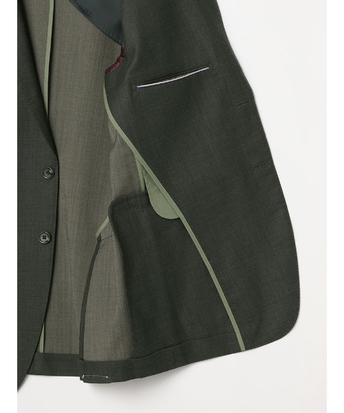 Perfect Suit FActory(パーフェクトスーツファクトリー)の「【EDWINコラボ】デニムライクウールセットアップジャケット ブラウン/カーキ/ブルー(スーツジャケット・メンズ・カーキ/ブルー/ブラウン・3L/LL/S/M/L)」の8枚目の写真