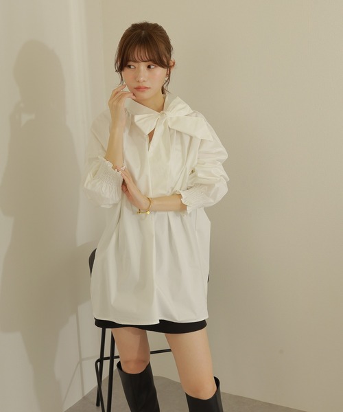 LoveloueRALPH LAUREN ビーズ ホワイト シャツブラウス クラシックフィット コットン オックスフォード シャツ（シャツ