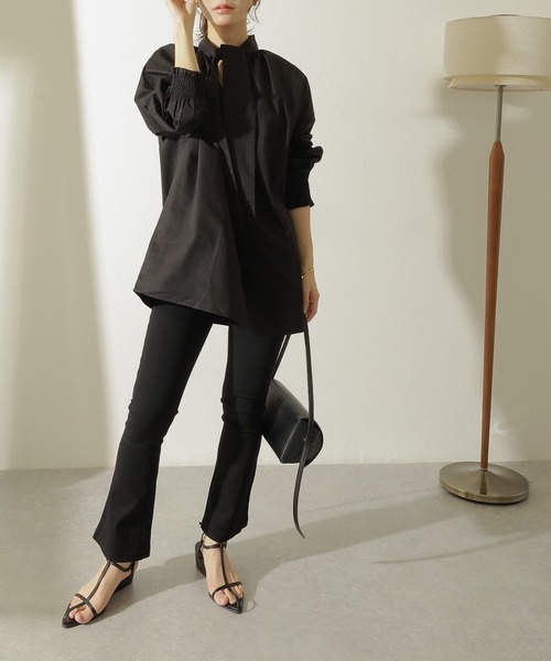 owtie gather blouse /ボウタイ ギャザー オーバーサイズ