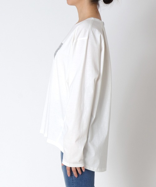 Jines(ジネス)の「DERIVロゴロンT(Tシャツ/カットソー・レディース・ホワイト/チャコールグレー/ブラウン・38)」の18枚目の写真