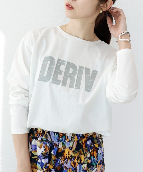 Jines(ジネス)の「DERIVロゴロンT(Tシャツ/カットソー・レディース・ホワイト/チャコールグレー/ブラウン・38)」の10枚目の写真