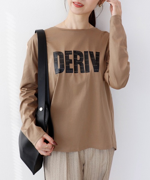 Jines(ジネス)の「DERIVロゴロンT(Tシャツ/カットソー・レディース・ホワイト/チャコールグレー/ブラウン・38)」の15枚目の写真