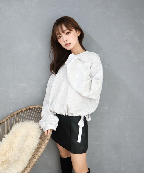 CECIL McBEE（セシルマクビー）の「前後２WAYツイードトップス（Tシャツ/カットソー・レディース・グレー/アイボリー/ブラック・MEDIUM/LARGE）」の5枚目の写真