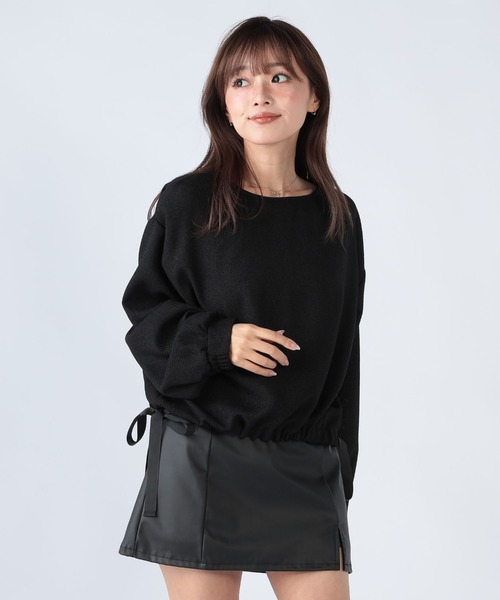 CECIL McBEE（セシルマクビー）の「前後２WAYツイードトップス（Tシャツ/カットソー・レディース・グレー/アイボリー/ブラック・MEDIUM/LARGE）」の6枚目の写真