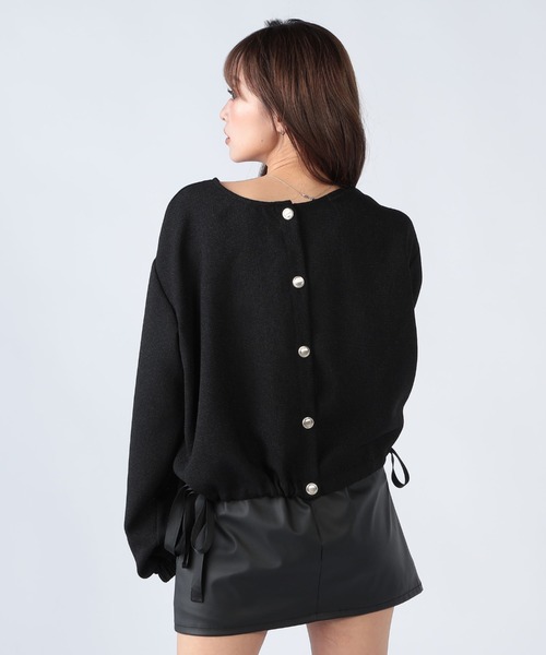 CECIL McBEE（セシルマクビー）の「前後２WAYツイードトップス（Tシャツ/カットソー・レディース・グレー/アイボリー/ブラック・MEDIUM/LARGE）」の7枚目の写真