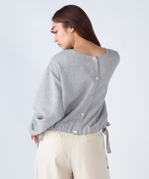 CECIL McBEE（セシルマクビー）の「前後２WAYツイードトップス（Tシャツ/カットソー・レディース・グレー/アイボリー/ブラック・MEDIUM/LARGE）」の9枚目の写真