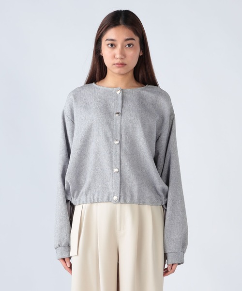 CECIL McBEE（セシルマクビー）の「前後２WAYツイードトップス（Tシャツ/カットソー・レディース・グレー/アイボリー/ブラック・MEDIUM/LARGE）」の10枚目の写真