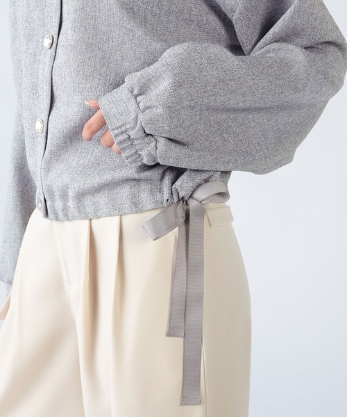 CECIL McBEE（セシルマクビー）の「前後２WAYツイードトップス（Tシャツ/カットソー・レディース・グレー/アイボリー/ブラック・MEDIUM/LARGE）」の14枚目の写真