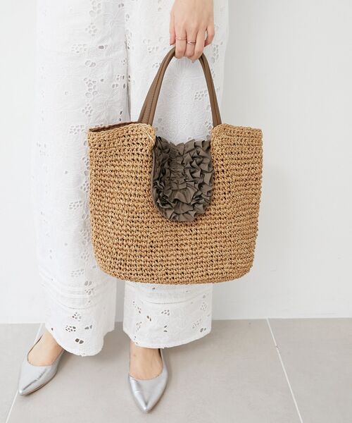 le.coeur blanc（ルクールブラン）の「フリルフラップクロッシェトート（トートバッグ・レディース・ブラック/ブラウン・FREE）」の10枚目の写真