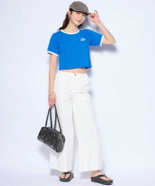 Kappa(カッパ)の「ワンポイント 半袖リンガーTシャツ(Tシャツ/カットソー・レディース・ホワイト/ブルー/ブラック・SMALL/MEDIUM/LARGE)」の9枚目の写真