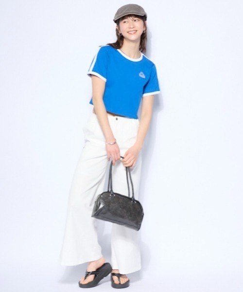 Kappa(カッパ)の「ワンポイント 半袖リンガーTシャツ(Tシャツ/カットソー・レディース・ホワイト/ブルー/ブラック・SMALL/MEDIUM/LARGE)」の10枚目の写真