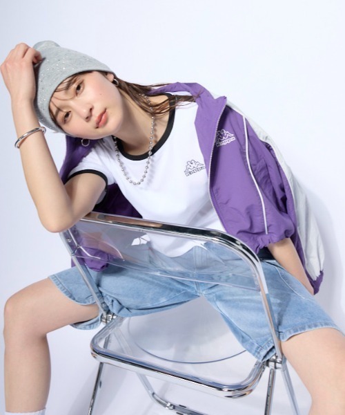 Kappa(カッパ)の「ワンポイント 半袖リンガーTシャツ(Tシャツ/カットソー・レディース・ホワイト/ブルー/ブラック・SMALL/MEDIUM/LARGE)」の17枚目の写真