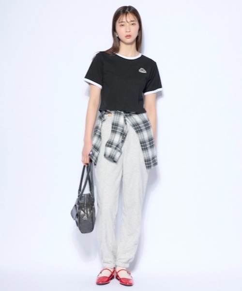 Kappa(カッパ)の「ワンポイント 半袖リンガーTシャツ(Tシャツ/カットソー・レディース・ホワイト/ブルー/ブラック・SMALL/MEDIUM/LARGE)」の18枚目の写真