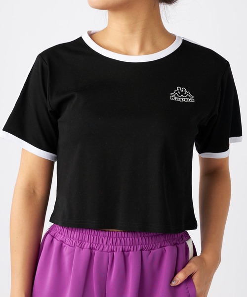 Kappa(カッパ)の「ワンポイント 半袖リンガーTシャツ(Tシャツ/カットソー・レディース・ホワイト/ブルー/ブラック・SMALL/MEDIUM/LARGE)」の20枚目の写真