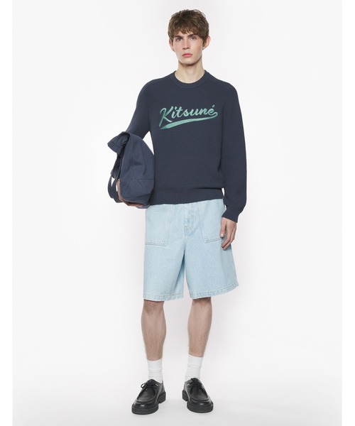 セール】KITSUNE VARSITY EMBROIDERED MESH JUMPER（ニット