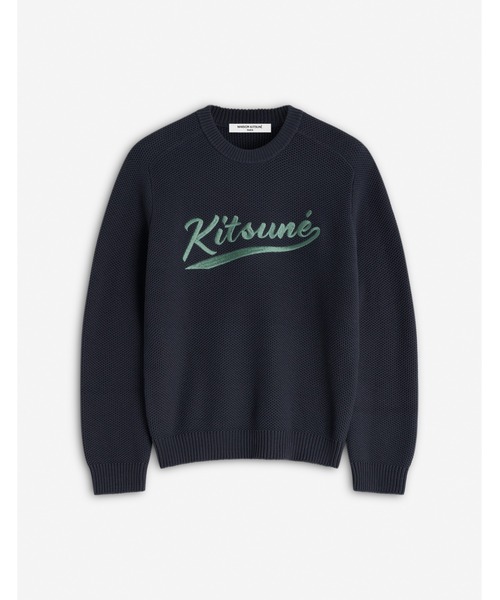 セール】KITSUNE VARSITY EMBROIDERED MESH JUMPER（ニット
