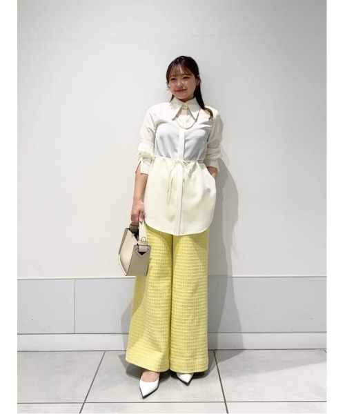 ルルウィルビー Loulou Willoughby 25SS ビッグカラーロングシャツ ブラウス 長袖 2 ホワイト 212510-13-280 /KH レディース LOULOU WILLOUGHBY】ビッグカラーロングシャツ（シャツ/ブラウス