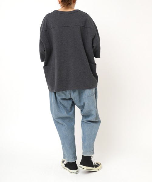 URCH RNA R4296綿麻デニムのＰＪ'Ｓクロップド R4296 綿麻デニムのPJ'Sクロップドパンツ(F ライトインディゴ