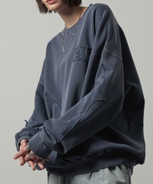 HMS ネイビー トレーナー セーラーカラー スウェットトップス - ネイビーブルー／ボーダー