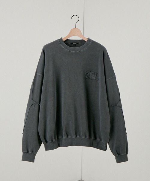 Alfred Alex(アルフレッドアレックス)の「【Alfred Alex】ヴィンテージメイクピグメントダメージパッチロゴスウェット(スウェット・メンズ・ブルー/ブラック/ワインレッド/チャコール/ブラウン・M/L)」の16枚目の写真