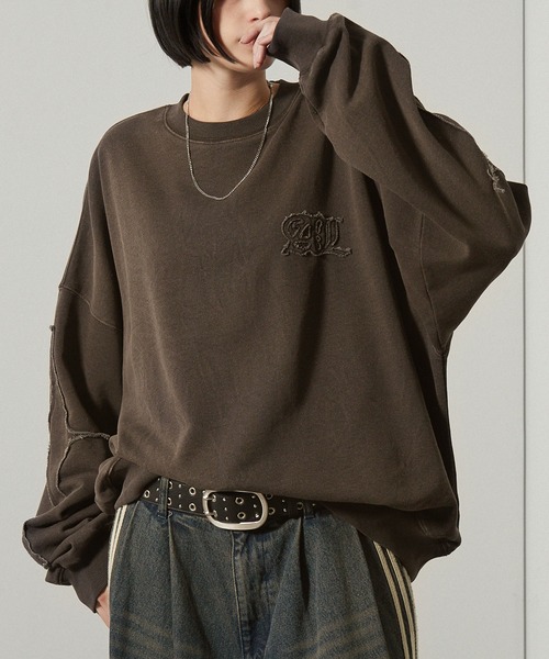 Alfred Alex】ヴィンテージメイクピグメントダメージパッチロゴ