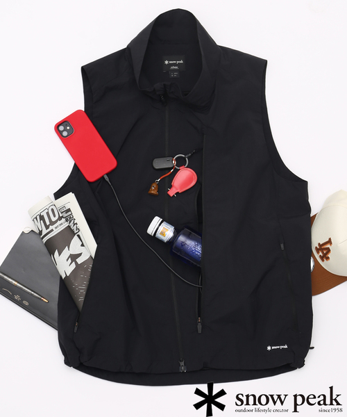 PEAK【M】スノーピーク別注Nylon Tussah VESTブラック SNOWPEAK【M】スノーピーク別注Nylon Tussah VESTブラック