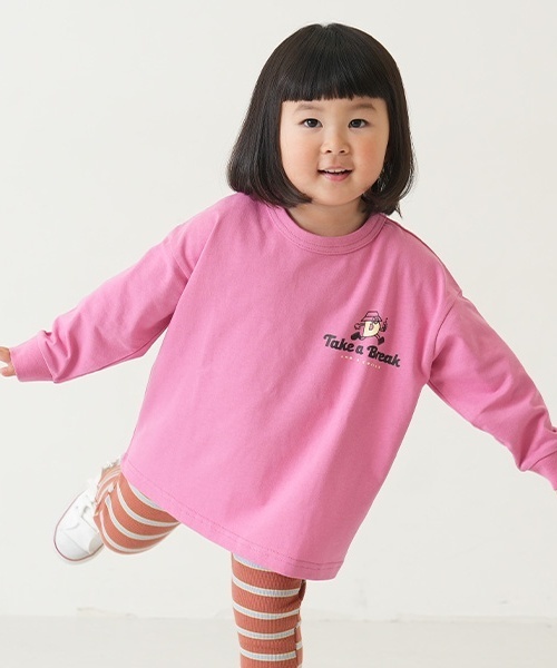 and D. petit main(アンドディープティマイン)の「【365D.】アソートプリント袖リブワイドロンT(Tシャツ/カットソー・キッズ・ホワイト系その他/オレンジ/ライム/ピンク/ブラック/ホワイト/ベージュ/ネイビー・150cm/140cm/130cm/120cm/110cm/90cm/100cm)」の11枚目の写真