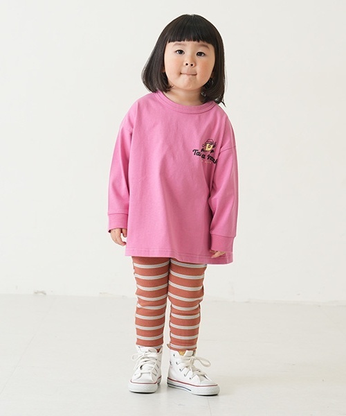 and D. petit main(アンドディープティマイン)の「【365D.】アソートプリント袖リブワイドロンT(Tシャツ/カットソー・キッズ・ホワイト系その他/オレンジ/ライム/ピンク/ブラック/ホワイト/ベージュ/ネイビー・150cm/140cm/130cm/120cm/110cm/90cm/100cm)」の14枚目の写真