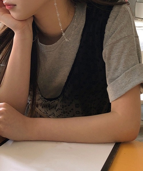leune（ルネ）の「Vネックシアーレースワンピース（ワンピース・レディース・ブラック/オフホワイト・FREE）」の10枚目の写真