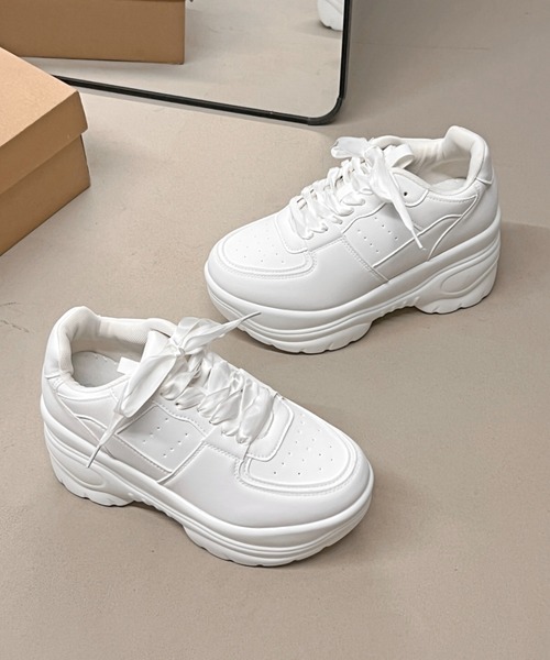 軽量厚底 2WAY ボリューム ビッグリボン スタイルアップソール