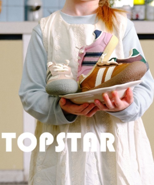 TOPSTAR（トップスター）の「KIDS TOPSTAR サイドラインゴム紐U型マジックテープキッズスニーカー（スニーカー・キッズ・ブラウン/ピンク/グリーン・30inch/28inch/31inch/29inch/24inch/26inch/27inch）」の6枚目の写真