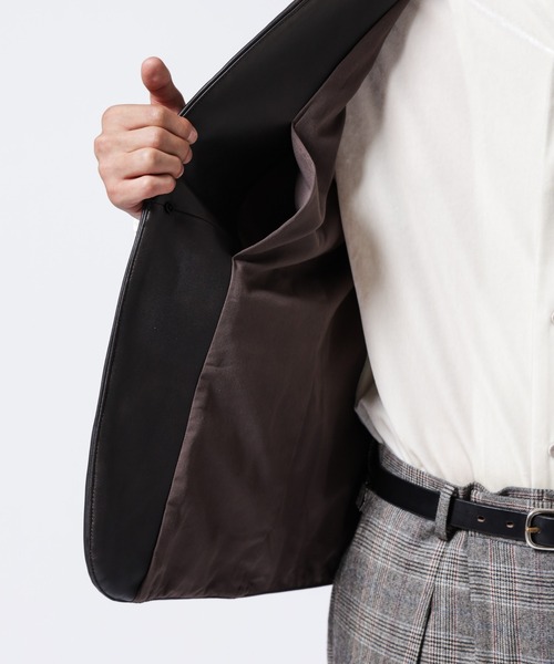 NANO universe（ナノユニバース）の「｢ASSEMBLANC｣ラムナッパレザージレ（ベスト・メンズ・ブラウン・M/L）」の18枚目の写真