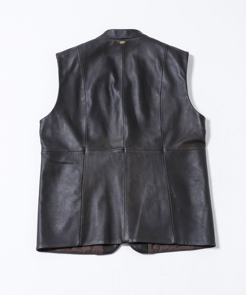 NANO universe（ナノユニバース）の「｢ASSEMBLANC｣ラムナッパレザージレ（ベスト・メンズ・ブラウン・M/L）」の20枚目の写真