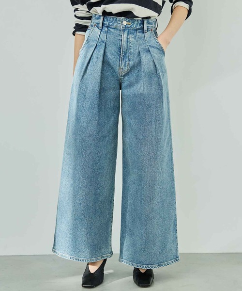 essentials タックヴィンテージワイドデニムパンツ（デニムパンツ