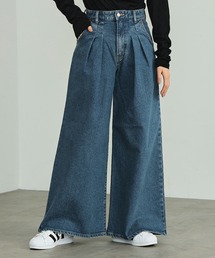 essentials タックヴィンテージワイドデニムパンツ