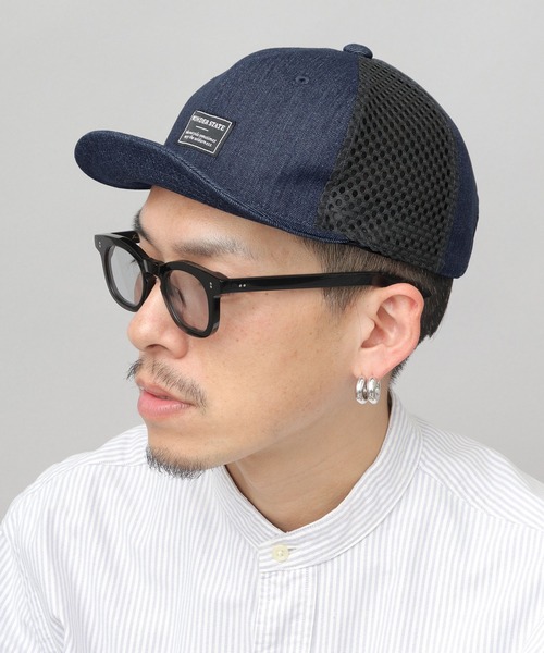 セール】メッシュ切替 デニム アンパイアキャップ（キャップ