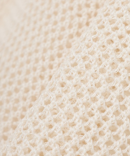 Honeys(ハニーズ)の「メッシュ編リボンカーデ(カーディガン/ボレロ・レディース・ピンク/ライトグリーン/アイボリー/ブラック・L/M/S)」の17枚目の写真