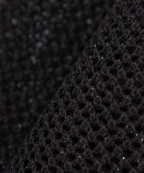 Honeys(ハニーズ)の「メッシュ編リボンカーデ(カーディガン/ボレロ・レディース・ピンク/ライトグリーン/アイボリー/ブラック・L/M/S)」の19枚目の写真