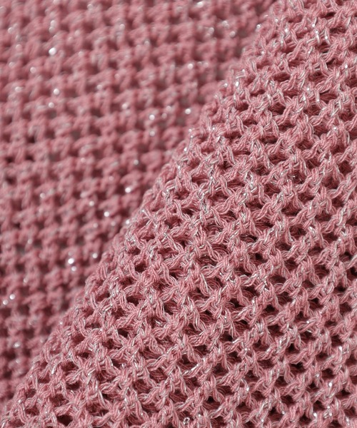 Honeys(ハニーズ)の「メッシュ編リボンカーデ(カーディガン/ボレロ・レディース・ピンク/ライトグリーン/アイボリー/ブラック・L/M/S)」の21枚目の写真